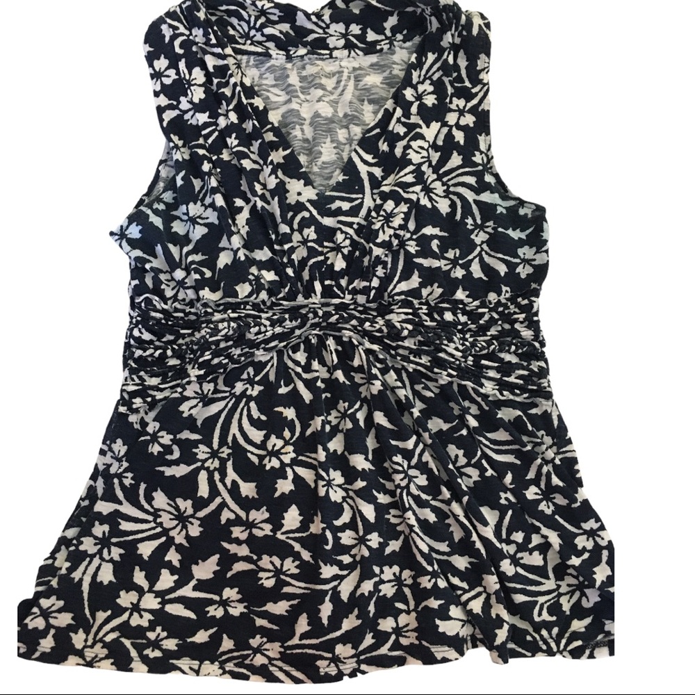 Loft navy and white tunic